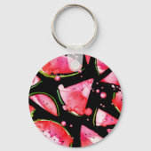 水彩スイカ2 キーホルダー (正面)