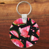 水彩スイカ2 キーホルダー (正面)