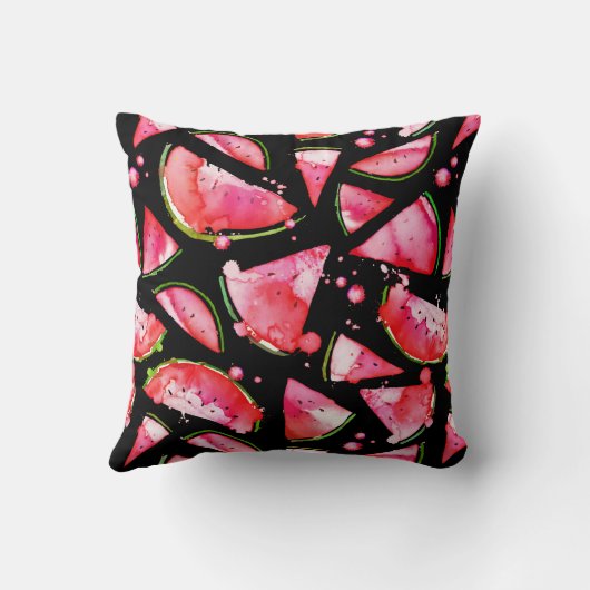 水彩スイカ2 クッション (裏面)