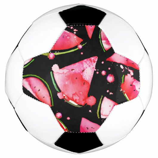 水彩スイカ2 サッカーボール (正面)