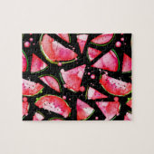 水彩スイカ2 ジグソーパズル (横)