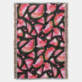 水彩スイカ2 スローブランケット (正面縦)