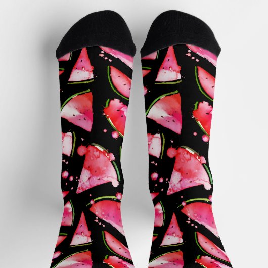 水彩スイカ2 ソックス (上部)