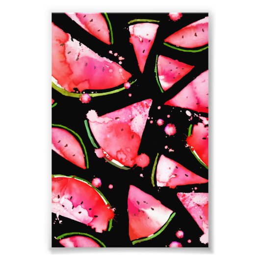 水彩スイカ2 フォトプリント            (正面)