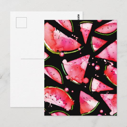 水彩スイカ2 ポストカード (正面/裏面)
