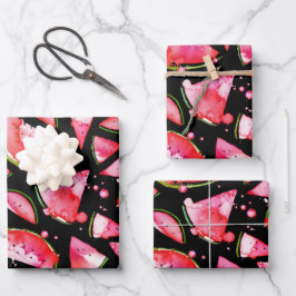 水彩スイカ2 ラッピングペーパーシート