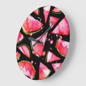 水彩スイカ2 ラージ壁時計 (傾斜)