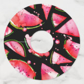 水彩スイカ2 ワイングラスタグ (正面)