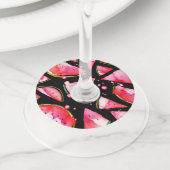 水彩スイカ2 ワイングラスタグ (クローズアップ)