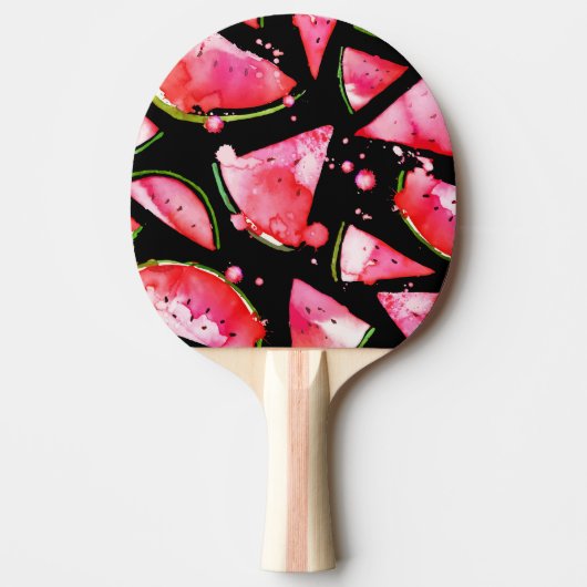 水彩スイカ2 卓球ラケット (正面)