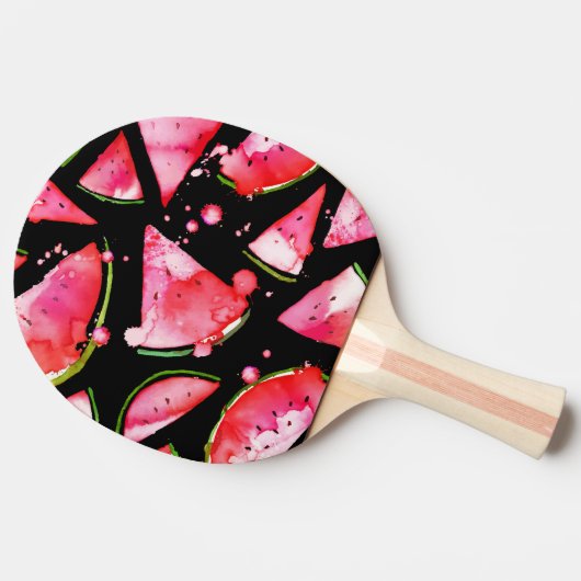 水彩スイカ2 卓球ラケット (横)