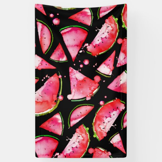 水彩スイカ2 横断幕 (縦)