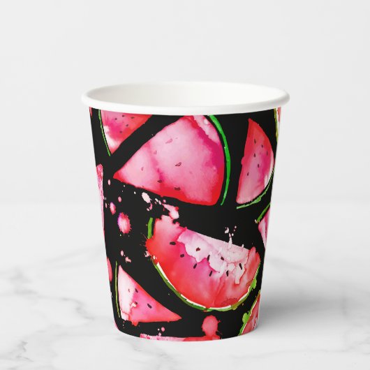 水彩スイカ2 紙コップ (裏面)