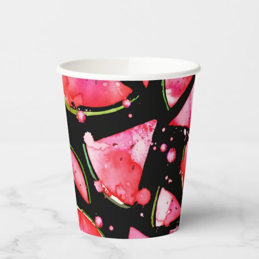 水彩スイカ2 紙コップ (左)