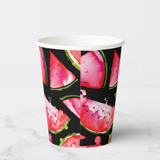 水彩スイカ2 紙コップ (右)