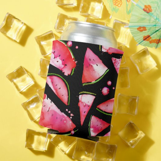 水彩スイカ2 缶クーラー (インサイチュ 夏)