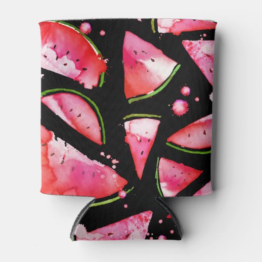 水彩スイカ2 缶クーラー (正面)