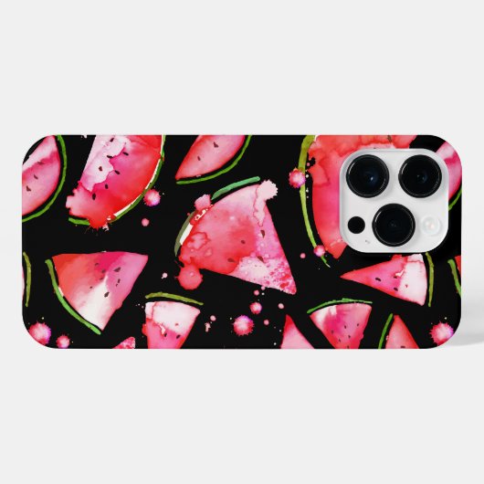 水彩スイカ2 iPhoneケース (裏面横)