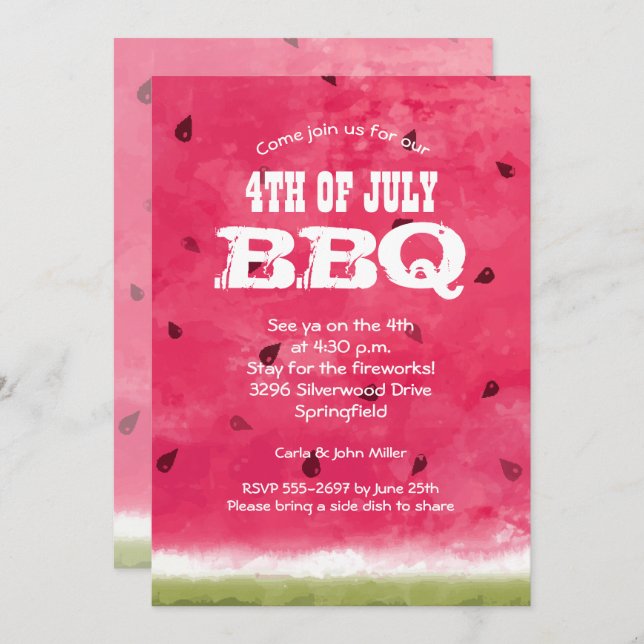 水彩スイカ7月4日 (正面/裏面)