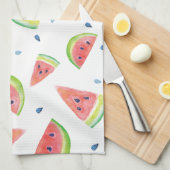 水彩スイカ キッチンタオル (四つ折り)