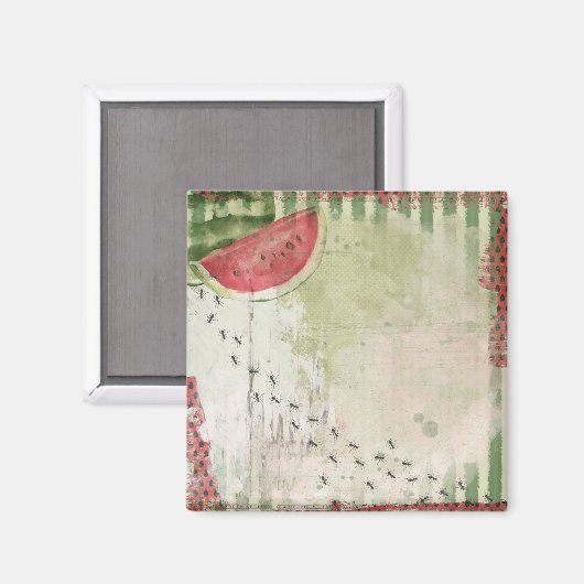 水彩スイカ マグネット (正面/裏面)