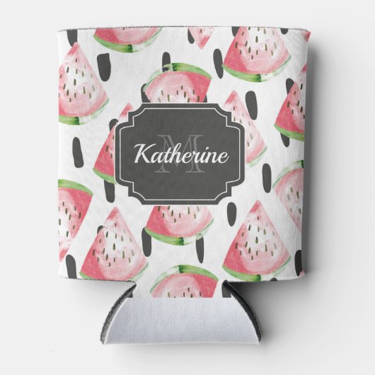 水彩スイカ 缶クーラー (正面)