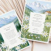 水彩スイスエデルワイス結婚ズ 招待状
