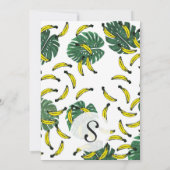 水彩スイスチーズの植物とバナナ 招待状 (裏面)
