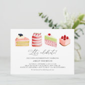 水彩スイートケーキ　引退パーティ　ブランチ 招待状 (スタンド正面)