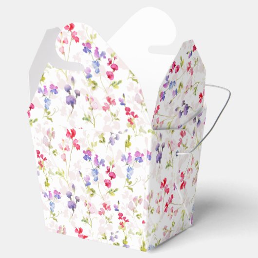 水彩スイートピースかわいらしフローラ フェイバーボックス (オープン)