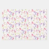 水彩スイートピースかわいらしフローラ ラッピングペーパーシート (正面)
