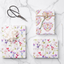 水彩スイートピースかわいらしフローラ