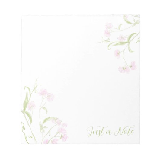 水彩スイートピー ノートパッド (正面)