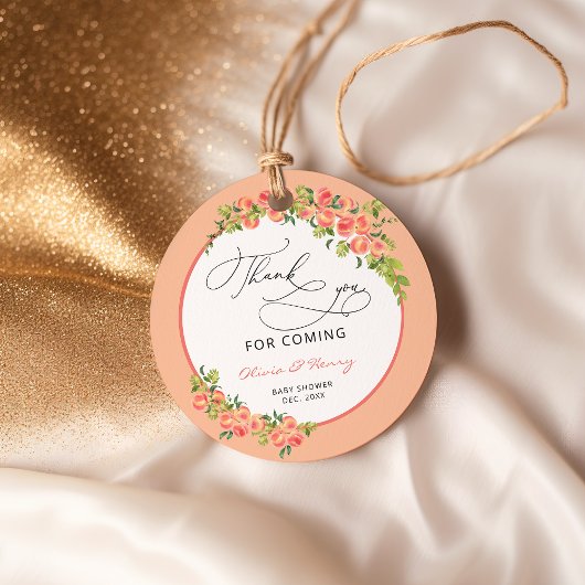 水彩スイートリトルピーチモダンサンキュー フェイバータグ