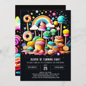 水彩スイート セレブレーション バースデー 招待状 (正面/裏面)