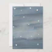 水彩スカイクラウドベビー統計フォト誕生 案内状 (裏面)