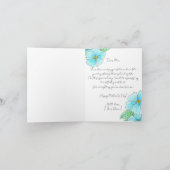 水彩スカイブルー花緑の母の日 カード (内部)