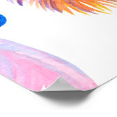 水彩スカルを白に塗る ポスター (角)