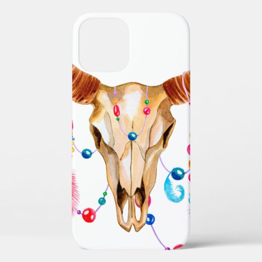 水彩スカルを白に塗る Case-Mate iPhoneケース (裏面)