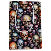 水彩スカルオン黒 ミディアムペーパーバッグ (正面)