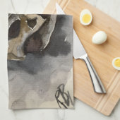 水彩スカルキッチンタオル キッチンタオル (四つ折り)