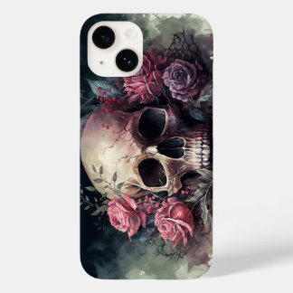 水彩スカルグランジ美学フローラ作品 Case-Mate iPhone 14ケース