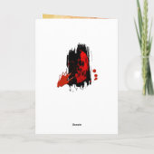 水彩スカルレッド色彩の鮮やかハロウィンヴィンテージアート カード (裏面)