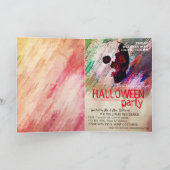 水彩スカルレッド色彩の鮮やかハロウィンヴィンテージアート カード (内部)