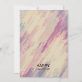 水彩スカルレッド色彩の鮮やかハロウィーンアート 招待状 (裏面)