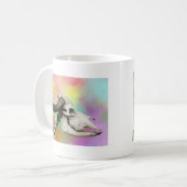 水彩スカル背景の水牛 コーヒーマグカップ (正面左)