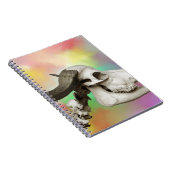 水彩スカル背景の水牛 ノートブック (右側)