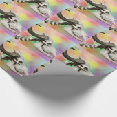 水彩スカル背景の水牛 ラッピングペーパー (角)