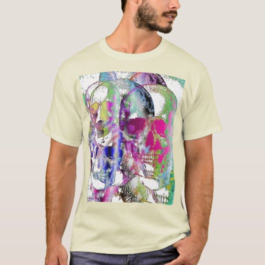 水彩スカル Tシャツ (正面)