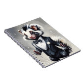 水彩スカンクツキシードブラックタイホワイトフラワー ノートブック (右側)